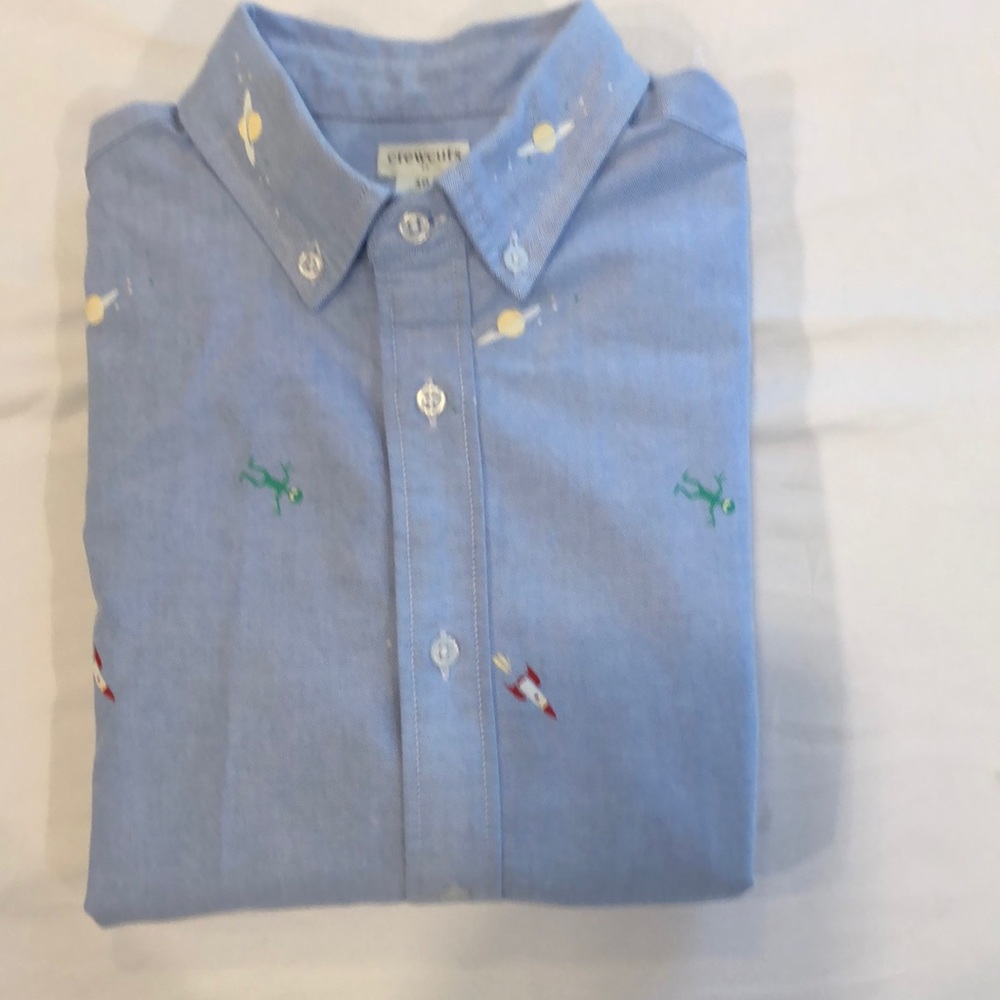 Crewcuts space print Oxford dress shirt